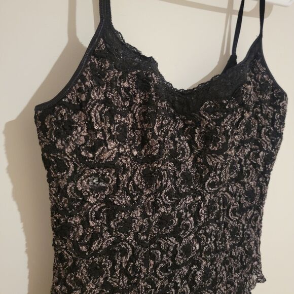 Papillon Blanc Womens Top Size XL Tank Cropped Lace Whimsigoth Dark Romance - Picture 2 of 7